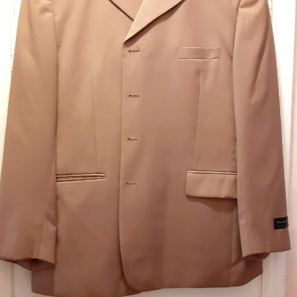 Vittorio St. Angelo men's Tan 4 button 3 piece suit